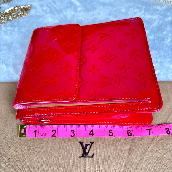 Louis Vuitton Vernis custom dyed Mott bag. Crossbody bag in pink red with chain - Picture 16 of 16